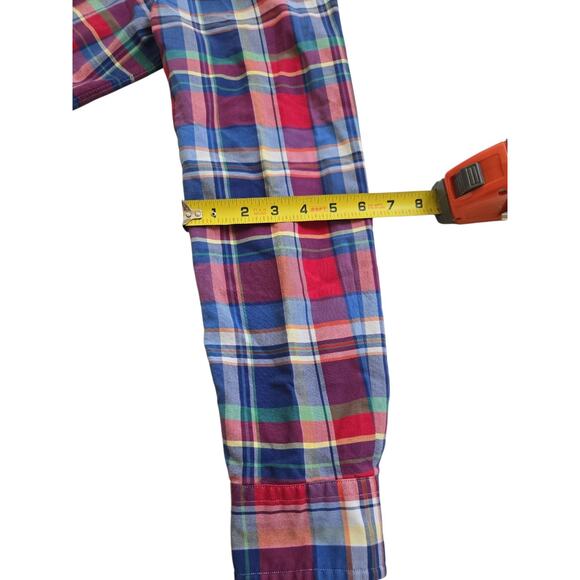 Polo Ralph Lauren Shirt Mens Medium Red Plaid Slim Fit Button Up Preppy Cotton - Picture 7 of 12